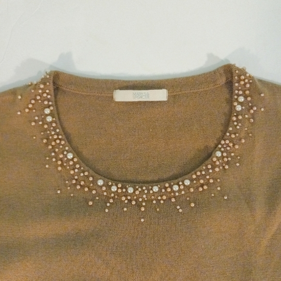 Vintage Short Sleeved Beaded Neckline Sweater - Picture 4 of 7